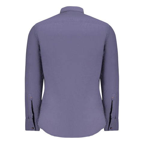 Hugo Boss Blue Cotton Men Shirt