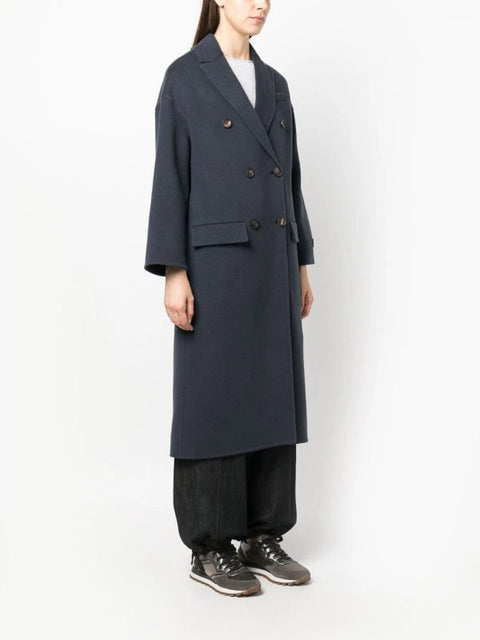 Brunello Cucinelli Blue Wool Coat