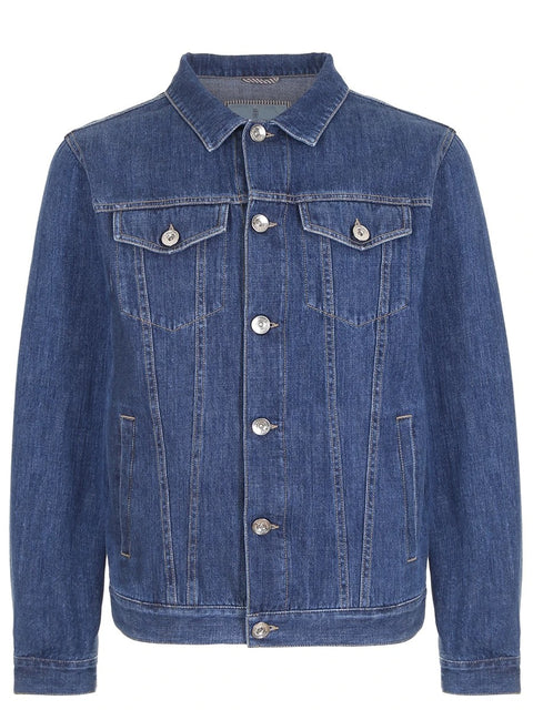 Brunello Cucinelli Blue Cotton Denim Jacket