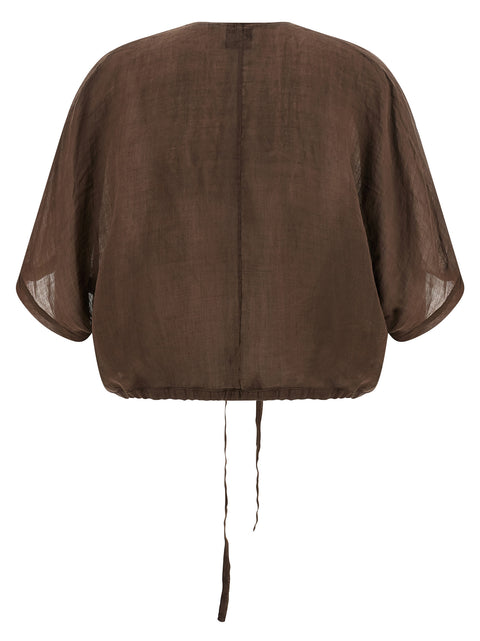 Nude Cropped Blouse