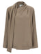 Nude Draped Panel Blouse
