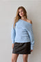 Maggy One Shoulder Fitted Dolman Sleeve Sweater Top