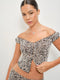 Kai Paisley Flocked Off Shoulder Top