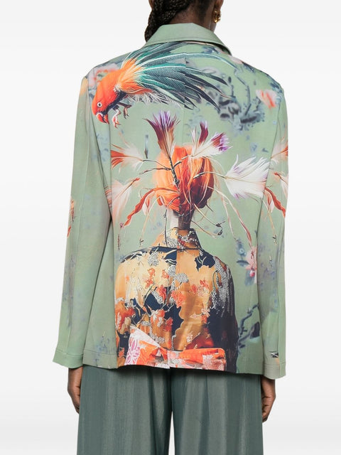 Sissiottostyle Printed single-breasted blazer jacket