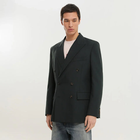 1989 STUDIO Dark green double-breasted blazer
