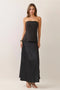 Strapless Corset Bodice Satin Maxi Dress