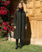 Contrast Faux Leather Collar Plaid Coat