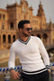 V-Neck Pearl Knit Sweater