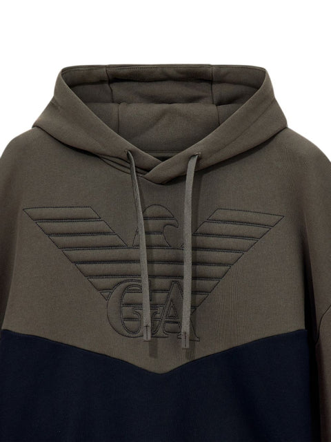 Emporio Armani Cotton Colorblock Hoodie