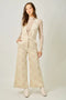 Embroidered Corduroy Jumpsuit - Washed Almond