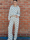 Polka Dot Elastic Waist Wide Leg Pants