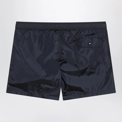 Moncler Navy blue swim shorts with logo patch