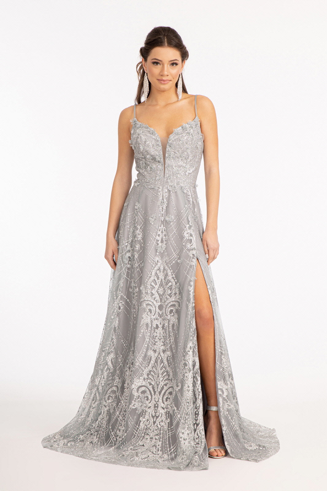mesh applique dress 3-D Flower Applique Mesh A-line Dress w/ Glitter Embellished and Side –  Urbanheer