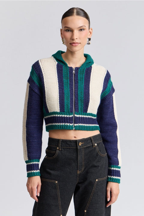 Varsity Cropped Cardigan