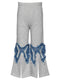 Flared Pants w/ Denim Bow Patch Detail
