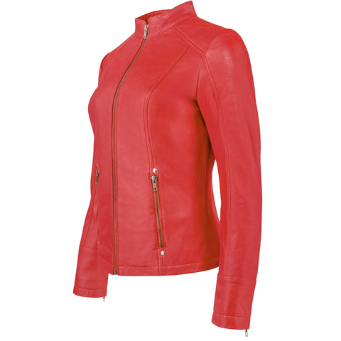 Urban 5884 Rt Rood - Ladies Leather Jacket Sheep-Urban 5884-Red-XS-Urbanheer