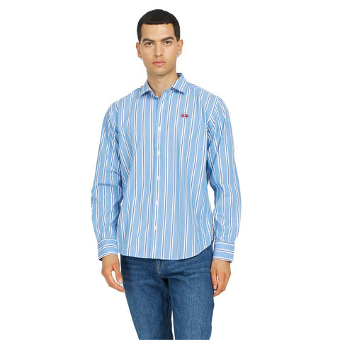 La Martina Elegant Striped Cotton Poplin Shirt-La Martina-3XL-Urbanheer