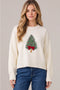 Chritmas Tree Embroidery Sweater Top