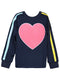 Long Sleeve Top with Heart Trim