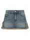 Denim X Alexander Wang Denim Skirt With Fur Hem