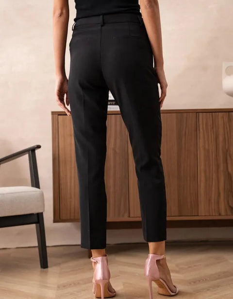 Cigarette Smoking Pants Black-Pants-Attentif Paris-S-Urbanheer