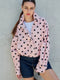 Polka Dot Stand Collar Zip Up Jacket