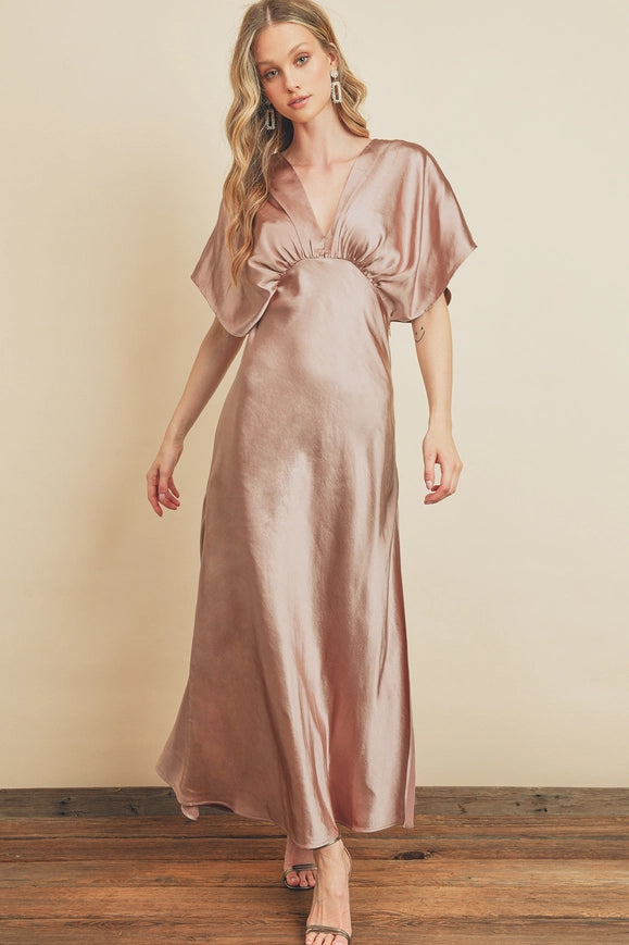 Stunning new Satin Blouson Maxi Dress Mauve from Dress Forum exclusive –  Urbanheer