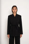 Diana Belted Double-Breasted Jacket with No Lapels
