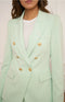 Timeless Fitted Double-Breasted Suit Jacket with Gold Buttons Water Green