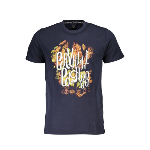 Cavalli Class Blue Cotton T-Shirt-Cavalli Class-L-Urbanheer