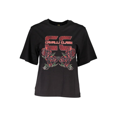 Cavalli Class Black Cotton Women T-Shirt-Cavalli Class-XS-Urbanheer