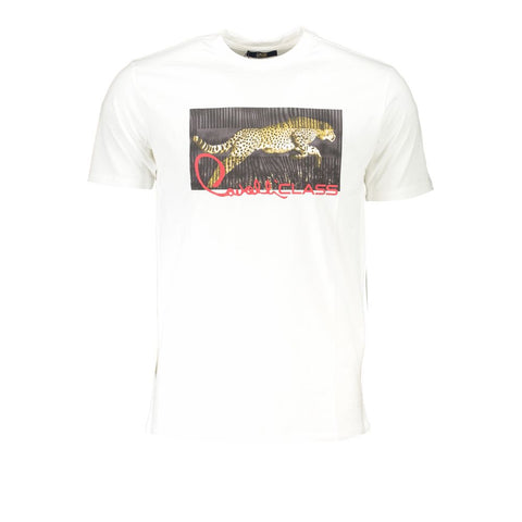 Cavalli Class White Cotton T-Shirt-Cavalli Class-L-Urbanheer