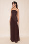 Strapless Asymmetric Pleat Skirt Maxi Dress
