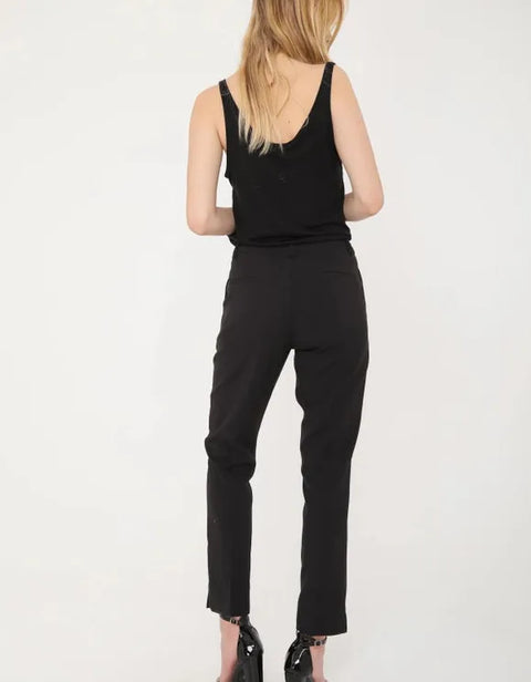 High Waist Cigarette Pants Black-Pants-Attentif Paris-S-Urbanheer