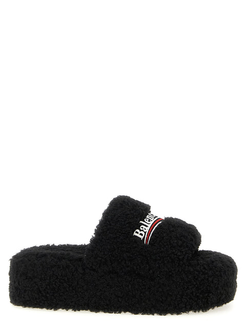 Balenciaga Furry Platform Slides