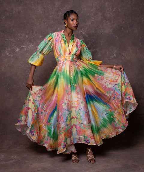 Elysian Silk Linen Organza Dress-Clothing - Women-La fuori-S-Urbanheer