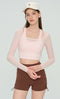 Mabel Sheer Mesh Long Sleeve Layered Crop Top