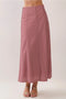 Bias Stripe A-Line Midi Skirt