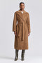 Faux Wool Belted Maxi Coat