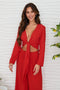 Cotton Tie Front Top - Red