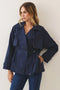 Drawstring Waist Trench Jacket