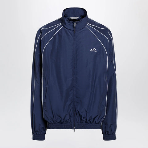 Balenciaga Bodies track jacket in dark navy poplin