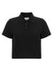 Saint Laurent Cassandre Crop Polo Shirt