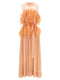 Alberta Ferretti Chiffon And Feather Dress
