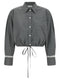 Ganni Cropped Shirt With Lace