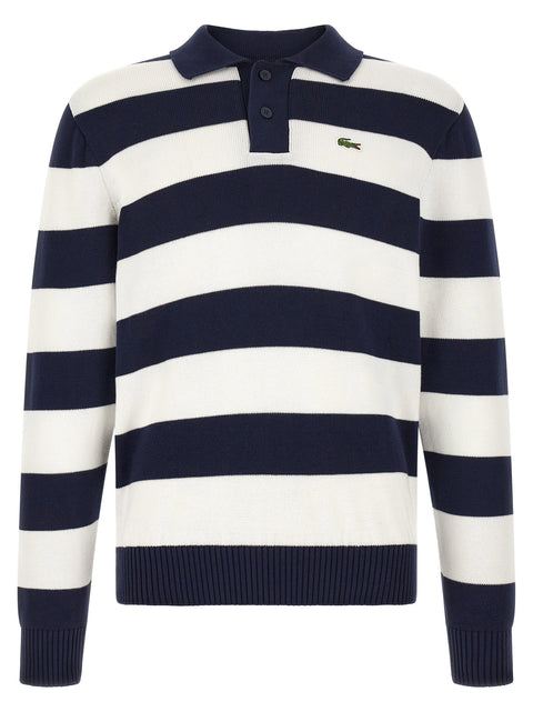 Lacoste Striped Pulover With Polo Collar