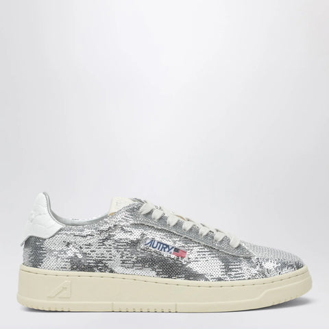 AUTRY Dallas Sparkling Sneakers in grey/white sequins