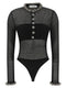 Self-Portrait Openwork Knitted Bodysuit