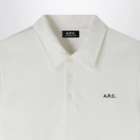A.P.C. White short-sleeved polo shirt with logo embroidery