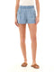 Alayna Grid Plaid Stretch Chambray Cargo Short